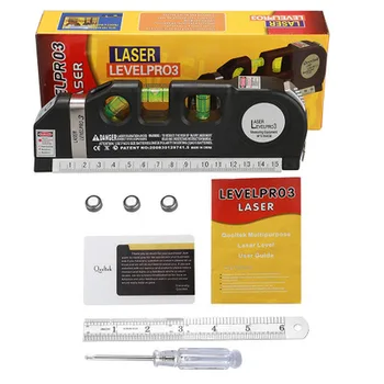 

100 pcs Multipurpose Laser Level Horizon Vertical Measure Tape Aligner 8FT Line Measuring Level Tools Ruler