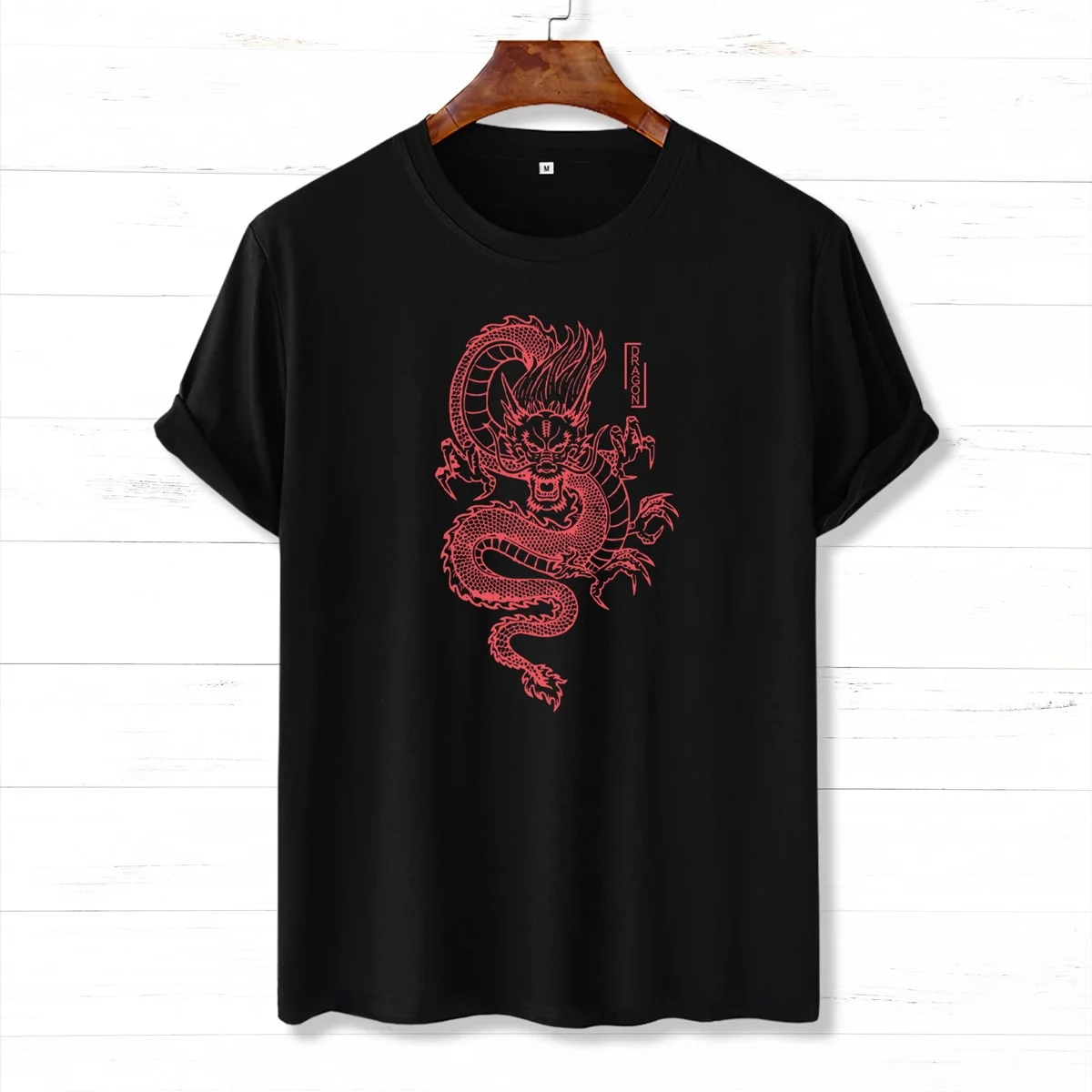 New plus size women's T-shirt Harajuku summer T-shirt fashion dragon print women's T-shirt casual T-shirt women's clothing black t shirt for men