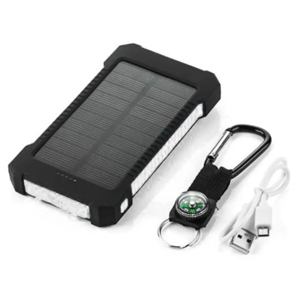 

Large Capacity Solar Powerbank Dual USB Portable Solar Battery Charger Universal Mobile Phone Charger External Battery Pack