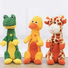 1pcs Cat Plush Puppy Toy For Dogs Molar Gnawing Sound Pet Supplies Simulation Duck Bone Dinosaur Frog Animals Interesting Toys