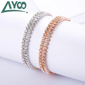 

AYOO High Quality SWA Classic Sweet Hot Selling Double Round Brick Bracelet