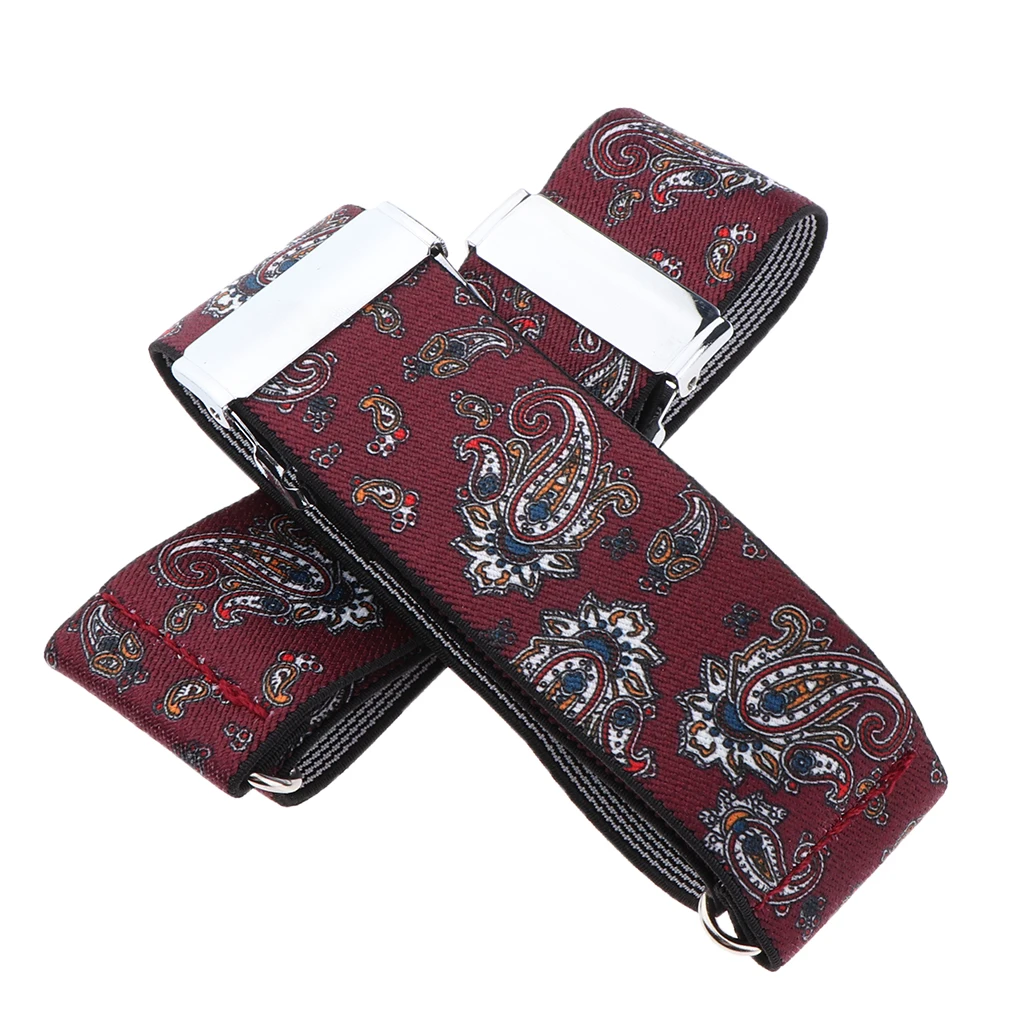 Mens Shirt Adjustable Armband Sleeve Garter Bartender Cuff Holder Sleeve Print Armband Elastic Cuff Holder Strong Metal Clip