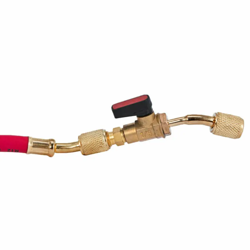 

3pcs 600 PSI Manifold Gauge HVAC Refrigeration Charging Hoses With Ball Valve