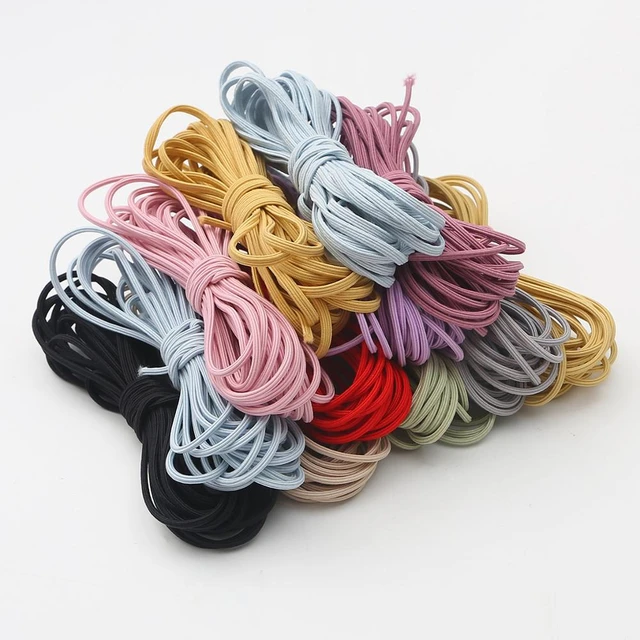 1mm Rainbow Round Elastic Band Tape Braid Bracelet String Elastic Rubber  Stitching Sewing Cord Ribbon Rope Clothes Accessories - AliExpress