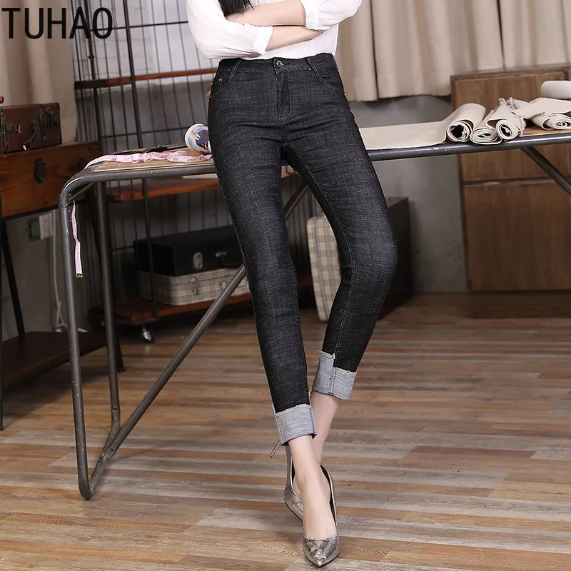 TUHAO, большие размеры, 9XL, 8XL, 7XL, 6XL, женские джинсы, для офиса, для девушек, деним, плюс размер, джинсы, брюки, женские, обтягивающие, узкие, джинсовые штаны, джинсы