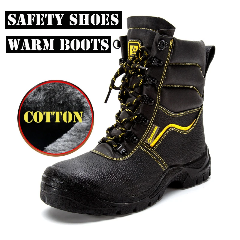 

Fashion Safety Boots Winter Warm Boots Steel Toe mid-plate Anti-slip Anti-smashing Wilderness Survival Work Men Boots