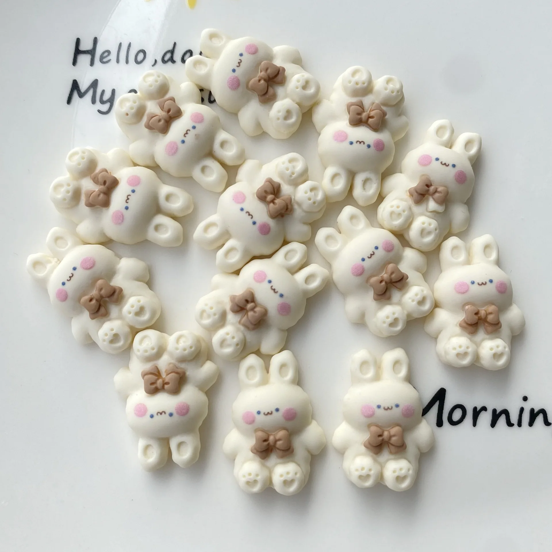 Jewelry Making Supplies Craft Supplies Doll Handmade Accessories 20Pcs Cartoon Bear Rabbit Animal Flat Back Planar Resin DIY Kids Bowknot Hairpin Earrings Crafts Materials Scrapbook Arts Patch