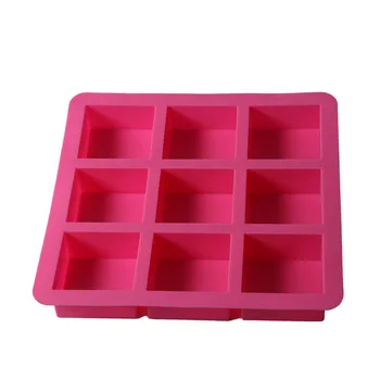 

9 Holes Kitchen Baking Tools 9 Grid Silicone Chocolate Brownie Cake Molds Biscuit and Ice Cream Mold Baking Pan Tray