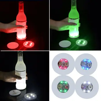 

Mini Glow Coaster Led Bottle Light Stickers Festival Nightclub Bar Party Vase Decoration Led Glorifier Drink Cup Mat