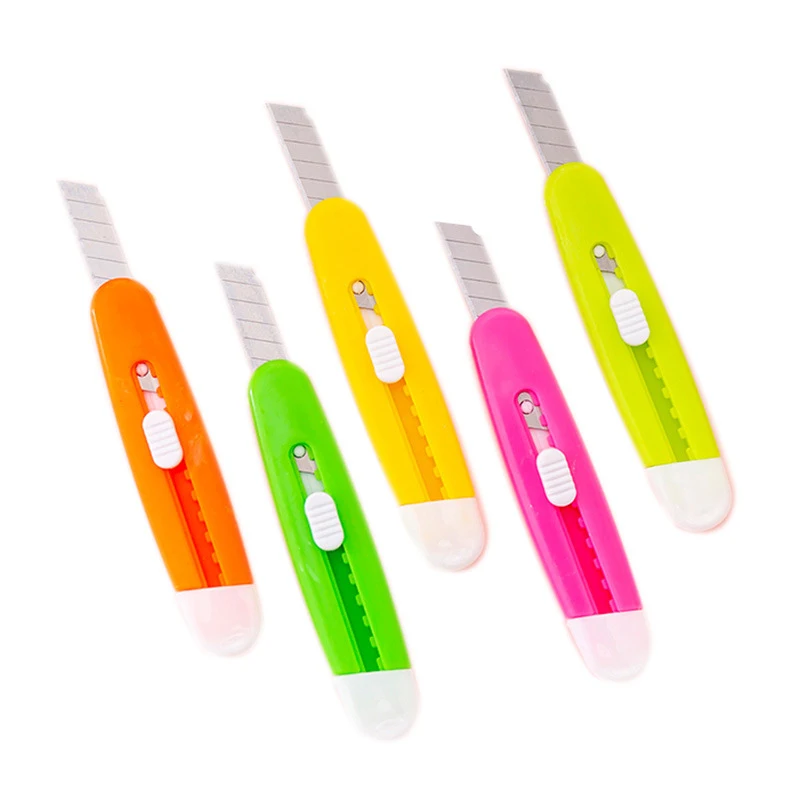 

Candy Color Mini Utility Knife Paper Cutter for Photo Box School Office Supplies DIY Tools