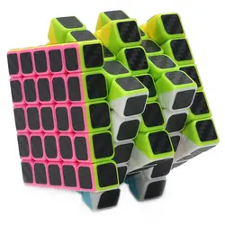 Кубик 5X5 пятый заказ углеродного волокна наклейки в форме Куба Cubo Magico скорость Карманный стикер Головоломка Куб Профессиональная