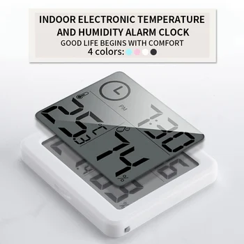 

Automatic LCD Digital Thermometer Hygrometer Clock Ultra-thin High Accuracy Indoor Temperature Monitor Humidity Meter Detector