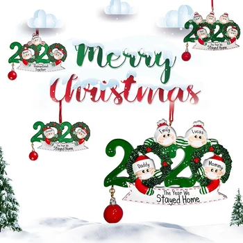 

2020 DIY Christmas Tree Wooden Snowman Ornament Family Xmas Lockdown Decor 2-5 People Christmas Decoration