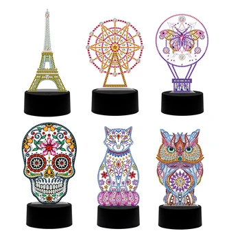 

New Design 7 Colors Available Table Lamp LED 5D Diamond Painting Light Diamond Mosaic Embroidery Cross Stitch Animal Home Decor