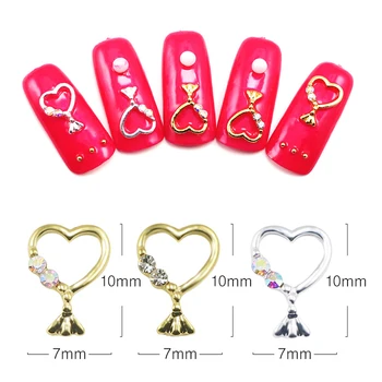 

Alloy Zircon Nail Art Decoration Luxury Zircon Rhinestone Tassel Heart Wing Nail Jewelry High Long Nail Decorations Accessories