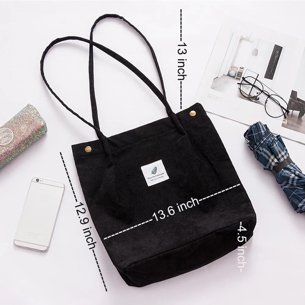 Corduroy Totes Bag shopping bag WantGor Women's Shoulder Handbags Big Capacity quality Shopping Bag Student book bag