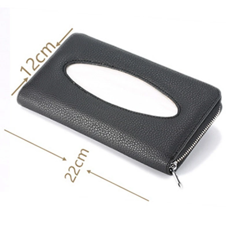 Tissue Box Car Sun Visor PU Leather Tissue Box Auto Clip Holder Paper Napkin Accessories