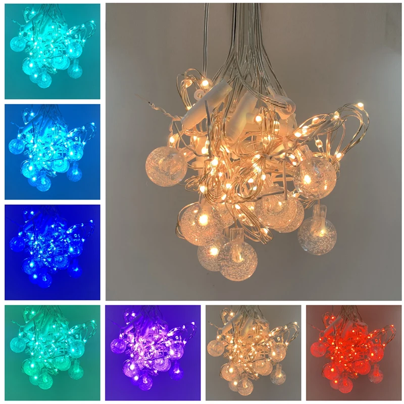 

Colorful Led String Lights Remote Control Holiday Decoration Lamp Festival Christmas Garland Outdoor Indoor Curtain Light
