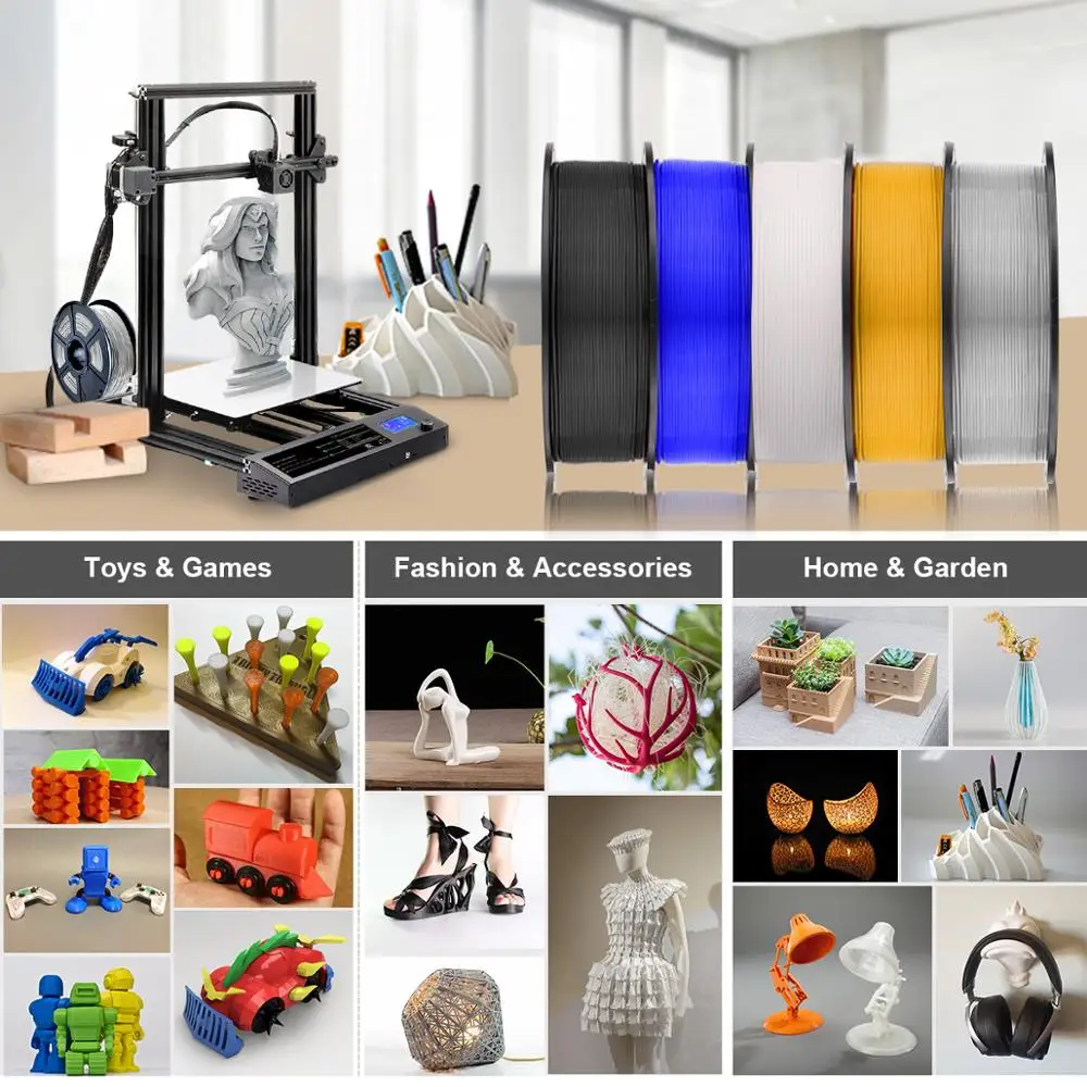 AW PETG Filament 1kg 1.75mm Tolerance 0.02mm FDM 3D Printer Material with Spool High Strength Non-toxic 100% No Bubble Filaments