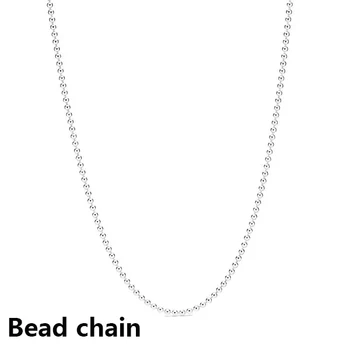 

2020 NEW 100% 925 Sterling Silver Polished Ball Chain Necklace Fit Girl Europe Original Fashion Jewelry Gift