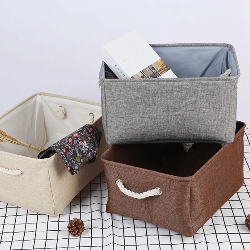 

Handmade Storage Basket With Double Handle Jewelry Clothes Toys Sorting Box Toy Wicker Boxes Makeup Organizer With Lid