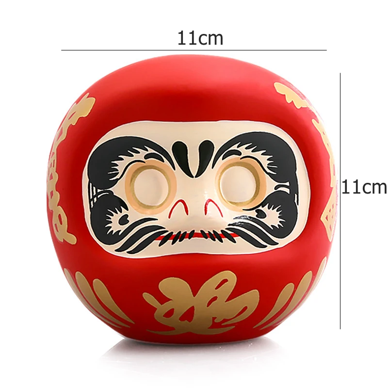 Japanese Ceramic Daruma Statue, Lucky Charm, Zen Ornament, Fengshui Figurine, Money Box, Home Tabletop Decoration, Gifts, 4 6