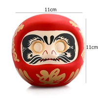 Japanese Ceramic Daruma Statue, Lucky Charm, Zen Ornament, Fengshui Figurine, Money Box, Home Tabletop Decoration, Gifts, 4" 6