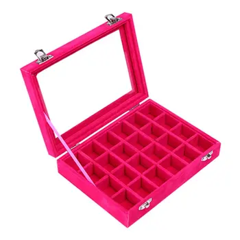 

24 Grids Jewelry Earring Ring Display Tray Organizer Holder Storage Case earring necklace jewelry display women jewelry