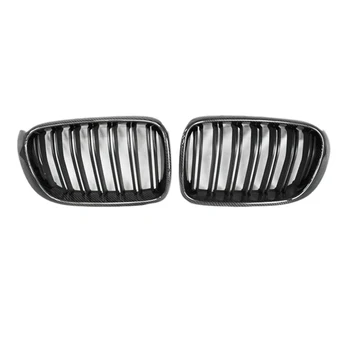 

Real Carbon Fiber Front Bumper Dual Line Kidney Grill Grille for BMW X3 F25 /X4 F26 2014 2015 2016 2017