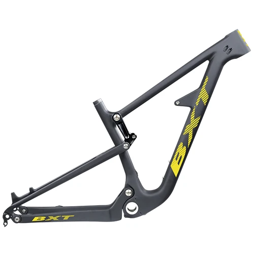 Full Suspension Carbon mtb All Mountain Bikes Frame 29er S/M/L/XL Bike Bicycle Frame AM 29er 142/148*12mm Cycling Carbon Frame - Цвет: BXT yellow logo