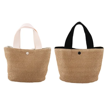 

FGGS-New Straw Bag Ladies Hand Woven Basket Handbag Summer Bohemian Beach
