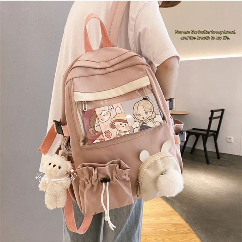 

Милый женский вместительный рюкзак, водонепроницаемый нейлоновый женский школьный рюкзак, женские рюкзаки для ноутбука для колледжа, милые дорожные сумки для книг для девочек