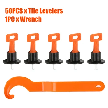 

50pcs/set Floors Installation Tools Walls Leveler Tile Leveling System Kit Multifunction Building For Construction Reusable
