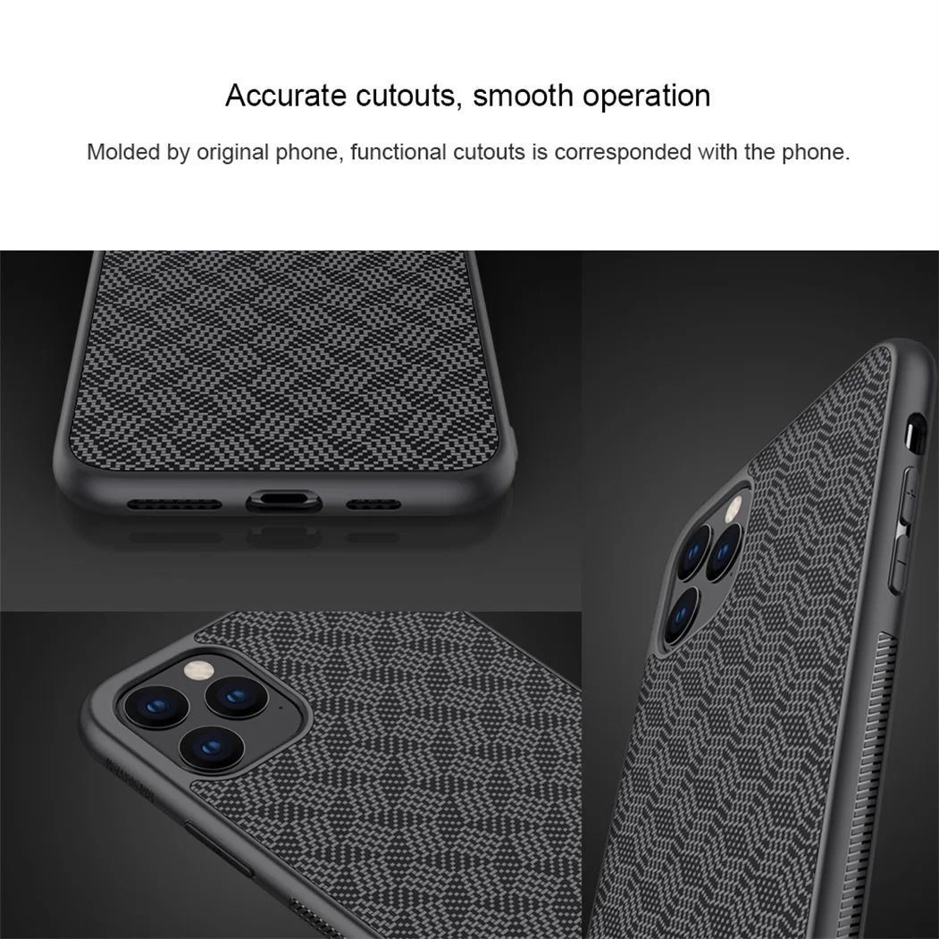 Чехол для iPhone 11 Pro Max чехол 5,8/6,1/6,5 NILLKIN синтетического волокна углеродного волокна PP Пластик защитная задняя крышка для iPhone11 Pro