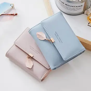 

2020 NEW Women's Short Cute Korean Version Of The Three-fold Multifunctional Coin Purse Wallet Multi-card Storage Purse