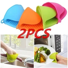 Силиконовый кухонный Органайзер изолированные теплоизоляционные зажимы для микроволновой печи перчатки с горячей пластиной зажим против ожогов утолщенные кухонные аксессуары