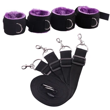 Bed Jam Sex Restraint Kit Adjustable Belt Nylon Handcuffs Ankle Cuffs Under Bed BDSM Bondage Erotic Toys Fixation Adult Game 6