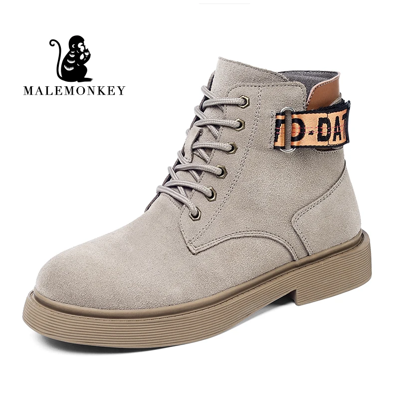 

Malemonkey Size35-40 Winter Shoes Woman Lady Martin Boots Three-Colour Lace-up Round Toe Motorcycle Boots Ankle