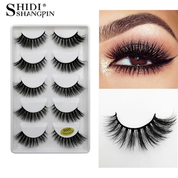 

SHIDISNANGPIN 5pairs 3D mink lashes natural volume dramatic mink eyelashes false eyelashes extension maquiagem cilio makeup tool