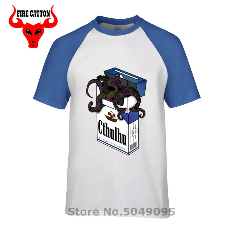 

Parody Cthulhu Cigarettes T shirt men Funny Monster Octopus T-shirt The Call of Cthulhu Tee shirt Smoking Cthulhu Tshirt hombres