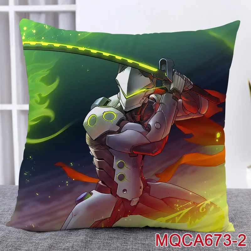 45X45 см аниме игра Overwatch наволочка OW dva Mercy Mei Hanzo Genji Reaper Dakimakura Чехол 3D двухсторонний принт наволочка - Цвет: 6