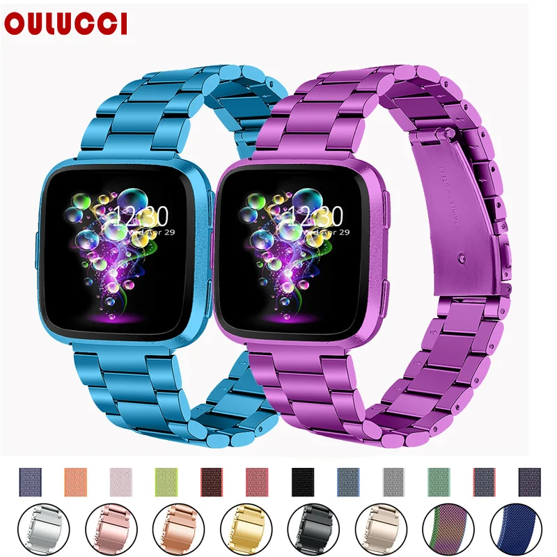 

OULUCCI stainless steel strap for fitbit versa band Wrist mesh Loop Magnetic Bracelet for fitbit versa strap Accessories