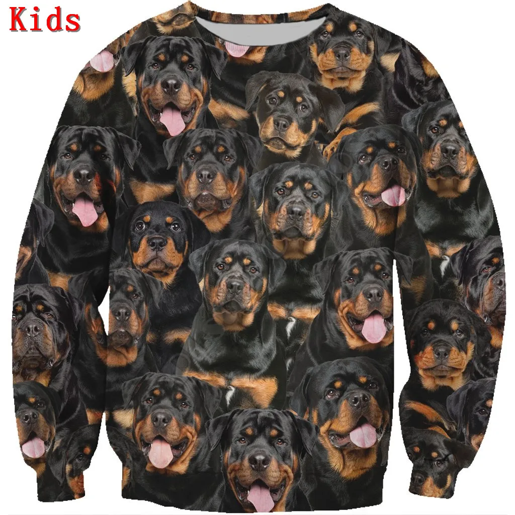 

You Will Have A Bunch Of Rottweilers 3D Printed Hoodies Boy Girl Long Sleeve Shirts Kids Animal Sweatshirt