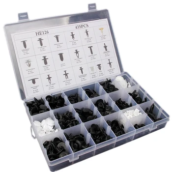 

435pcs Assorted Auto Car Vehicle Body Plastic Push Pin Rivet Fasteners Trim Clip Moulding Clips with Removal Tool Screwdriver