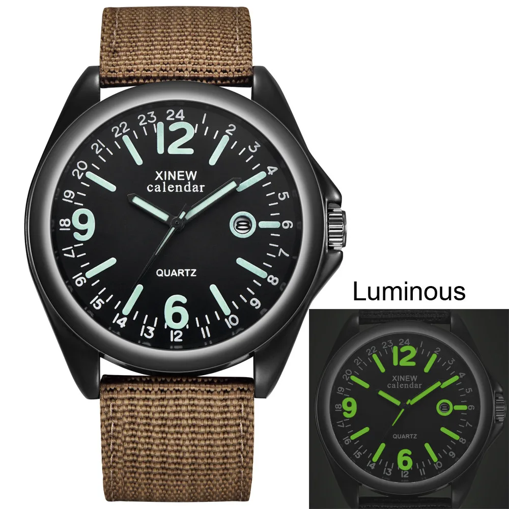 Военные мужские кварцевые армейские часы с черным циферблатом, роскошные спортивные наручные часы, мужские светящиеся часы, Лидирующий бренд, Relogio Masculino - Цвет: D