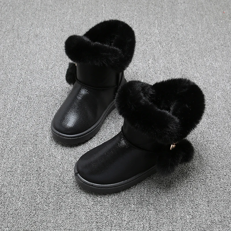 Зимние детские ботинки для малышей; пряжки для девочек; зимние ботинки; детская обувь; плюшевые теплые ботинки для мальчиков; модные ботинки с кисточками для маленьких девочек; SSJ041
