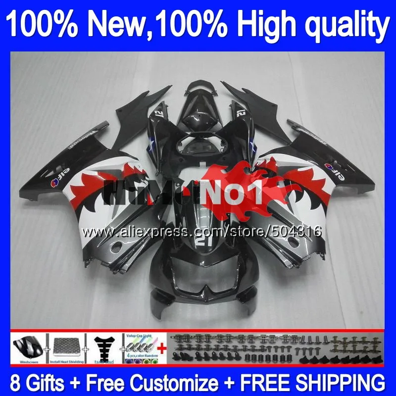Комплект для KAWASAKI EX250 ZX250 R EX250R 10MC. 7 Акула Рыба ZX EX 250 250R ZX250R 2008 2009 2010 2011 2012 08 09 10 11 12 обтекатель