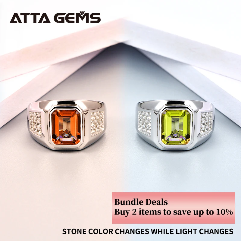 Zultanite султанит Solid Sterling Silver Rings for Men Wedding