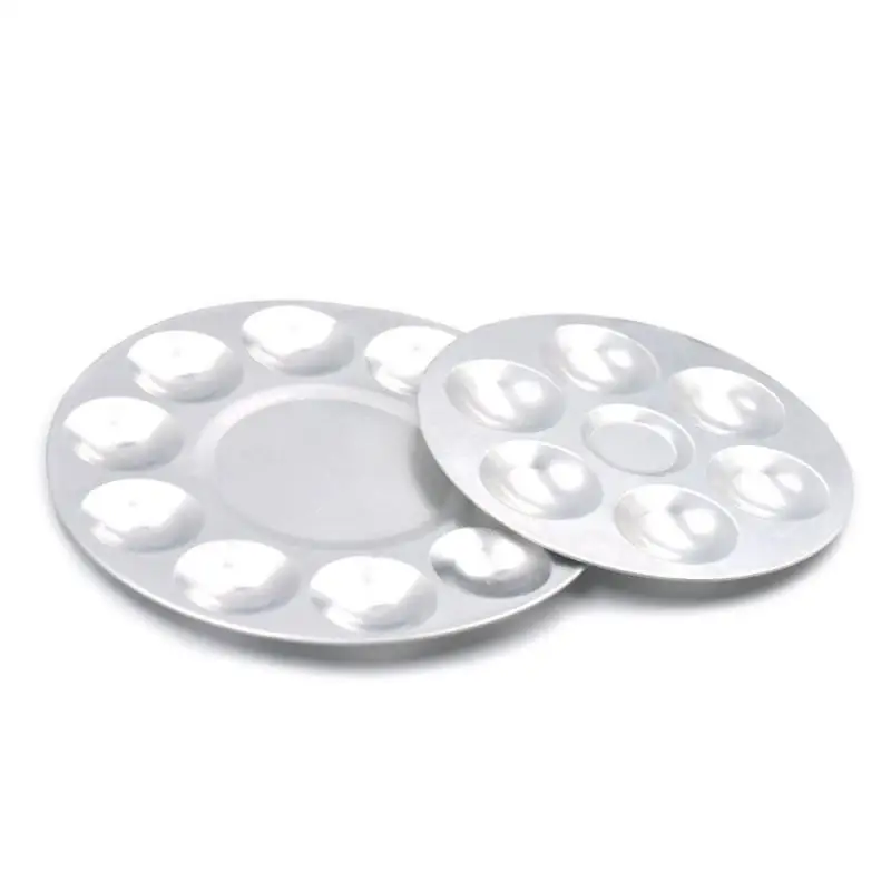 Nail Art Color Metal Aluminium Multi Cells Watercolor Oil Paint Painting Tray Mixing Palette For Nail Painting Makeup Tool Kits Nail Art Color Metal Aluminium Multi Cells Watercolor Oil Paint Painting Tray Mixing Palette For Nail Painting Makeup Tool Kits