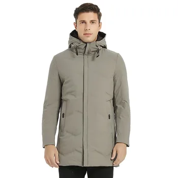 

New Winter Tooling Men's Trend Handsome 90% White Duck Down Jacket Thick Waterproof Windproof Long Coat Doudoune Homme